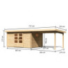 Abri de jardin 11,49m² en bois massif 40mm Trittau 5 avec appentis 330cm – Karibu 