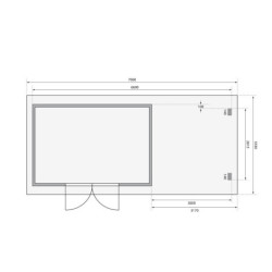 Abri de jardin 11,49m² en bois massif 40mm Trittau 5 avec appentis 330cm – Karibu 