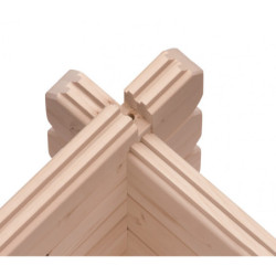 Abri de jardin 11,49m² en bois massif 40mm Trittau 5 avec appentis 330cm, paroi arrière et latérale – Karibu 