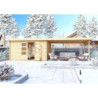Abri de jardin 11,49m² en bois massif 40mm Trittau 5 avec appentis 440cm – Karibu 