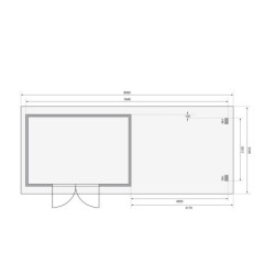 Abri de jardin 11,49m² en bois massif 40mm Trittau 5 avec appentis 440cm – Karibu 