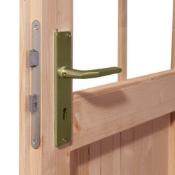 Abri de jardin 11,49m² en bois massif 40mm Trittau 5 avec appentis 440cm, paroi arrière et latérale – Karibu 