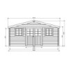 Abri de jardin en bois massif 28mm Montreux avec double porte 25,81m² - SOLID