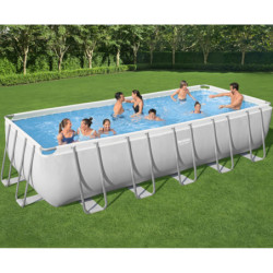 Piscine hors sol rectangulaire Power Steel 640x274x132cm avec échelle - Bestway