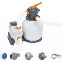 Filtre à sable Flowclear™ 11,355m³/h avec pompe 500W, pré-filtre et horloge programmable pour piscines jusque 67m³ - Bestway