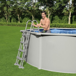 Piscine hors sol ronde Hydrium™ Ø360x120cm en acier gris - Bestway
