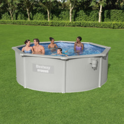 Piscine hors sol ronde Hydrium™ Ø360x120cm en acier gris - Bestway
