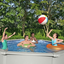 Piscine hors sol ronde Hydrium™ Ø360x120cm en acier gris - Bestway