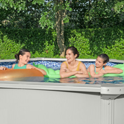 Piscine hors sol ronde Hydrium™ Ø360x120cm en acier gris - Bestway
