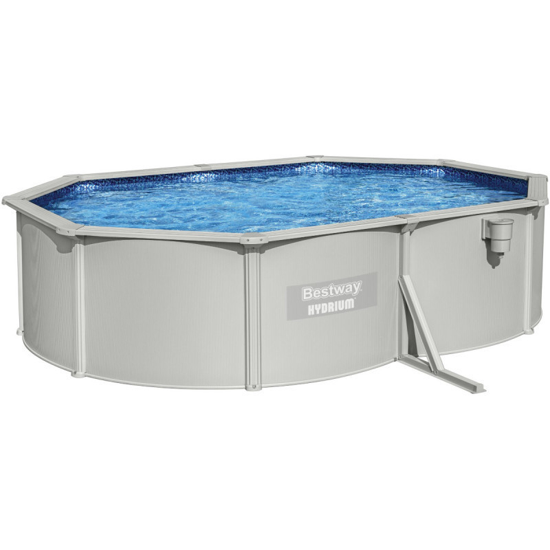 Piscine hors sol ovale Hydrium™ 500x360x120cm en acier gris - Bestway