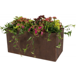 Jardinière en fibre de terre 60x30xH.30cm effet rouille