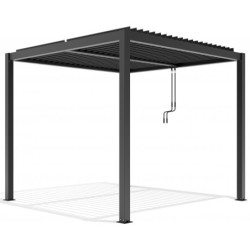 Pergola bioclimatique autoportante en aluminium anthracite 3x3m - X-METAL