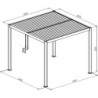 Pergola bioclimatique autoportante en aluminium anthracite 3x3m - X-METAL