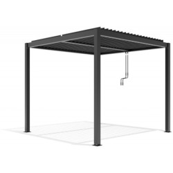 Pergola bioclimatique autoportante en aluminium anthracite 3x3m - X-METAL