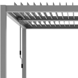 Pergola bioclimatique autoportante en aluminium gris clair 3x3m - X-METAL