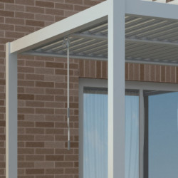 Pergola bioclimatique autoportante en aluminium gris clair 3x3m - X-METAL