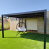 Pergola bioclimatique autoportante en aluminium anthracite 4x3m - X-METAL
