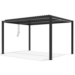 Pergola bioclimatique autoportante en aluminium anthracite 4x3m - X-METAL