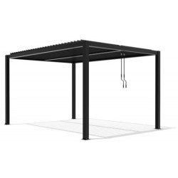 Pergola bioclimatique autoportante en aluminium anthracite 4x3m - X-METAL