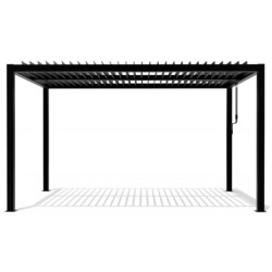 Pergola bioclimatique autoportante en aluminium anthracite 4x3m - X-METAL