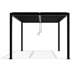 Pergola bioclimatique autoportante en aluminium anthracite 4x3m - X-METAL