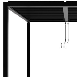 Pergola bioclimatique autoportante en aluminium anthracite 4x3m - X-METAL