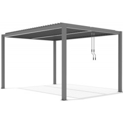 Pergola bioclimatique autoportante en aluminium gris clair 4x3m - X-METAL