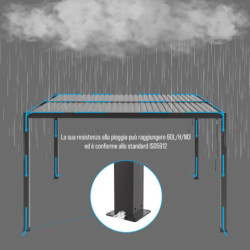 Pergola bioclimatique autoportante en aluminium gris clair 4x3m - X-METAL
