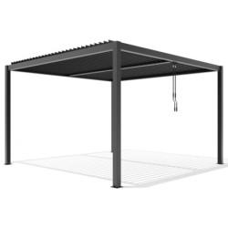 Pergola bioclimatique autoportante en aluminium anthracite 4x4m - X-METAL