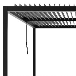 Pergola bioclimatique autoportante en aluminium anthracite 4x4m - X-METAL
