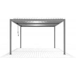 Pergola bioclimatique autoportante en aluminium gris clair 4x4m - X-METAL