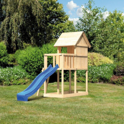 Cabane sur pilotis en épicéa naturel Frieda avec toboggan - Karibu