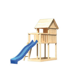 Cabane sur pilotis en épicéa naturel Frieda avec toboggan - Karibu