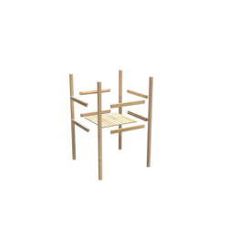 Cabane sur pilotis en épicéa naturel Frieda avec toboggan vert - Karibu