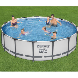 Piscine tubulaire ronde Steel Pro MAX™ 457x107cm avec filtre à cartouche Flowclear™ - Bestway
