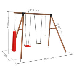 Portique en bois GALDAR BOXE 410x281x330cm – SOULET