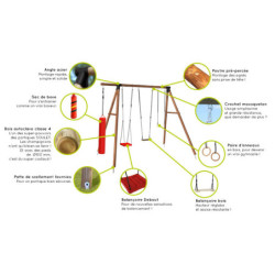 Portique en bois GALDAR BOXE 410x281x330cm – SOULET