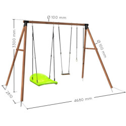 Portique en bois autoclave Galdar bateau 468x281x330cm – SOULET