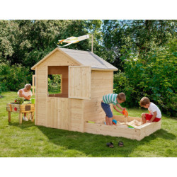 Cabane de jeux en bois ELISABETH 241x130x162cm – SOULET