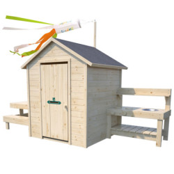 Cabane de jeux en bois BLANCHE 302x130x162cm – SOULET
