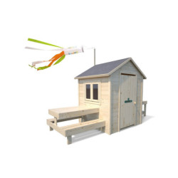 Cabane de jeux en bois BLANCHE 302x130x162cm – SOULET