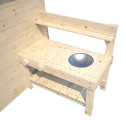 Cabane de jeux en bois BLANCHE 302x130x162cm – SOULET