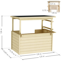 Cabane de jeux en bois PLAYA 131x83x118cm – SOULET