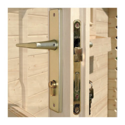 Abri de jardin en bois massif 21m² avec appentis - madriers 28mm - Eden