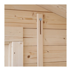 Abri de jardin en bois massif 24m² avec appentis - madriers 34mm - Eden