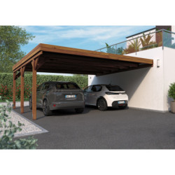 Carport double adossable 30,6m² en bois autoclave PEFC Victor – Cerland