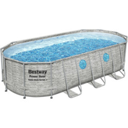 Piscine tubulaire ovale Power Steel Swim Vista 549x274cm avec 4 hublots - Bestway