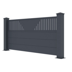 Clôture en aluminium anthracite 188,6xH.89cm FANCY TIME - X-Métal