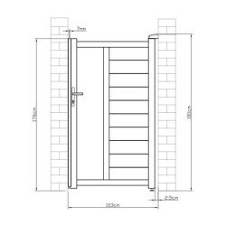 Portillon battant en aluminium 100x173cm FANCY GROW - X-Metal