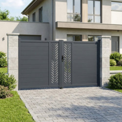 Portail battant en aluminium 392x173cm FANCY GROW - X-Metal